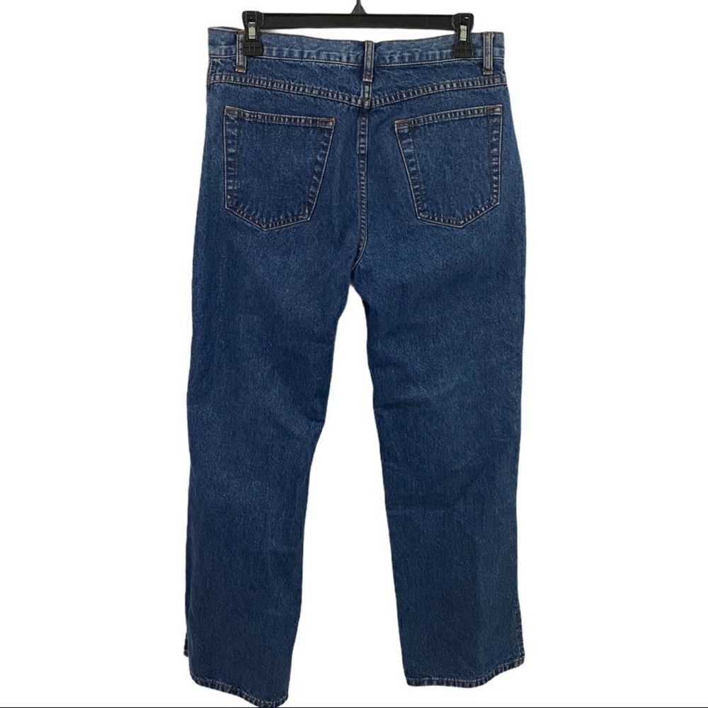 Vintage Bill Blass Flower Embroidered High Rise Blue Jeans Size 8 Petite — image 3 of 8
